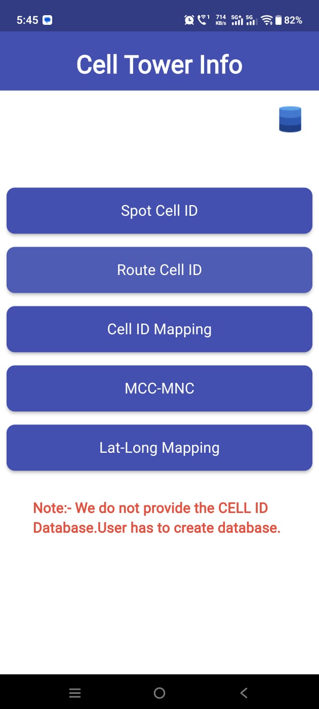 Cell Tower Info screen 1